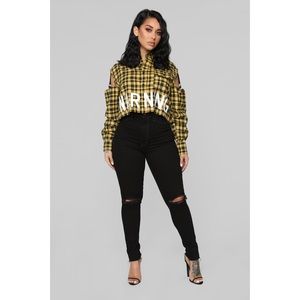 Fashion Nova Danger Zone Plaid Top